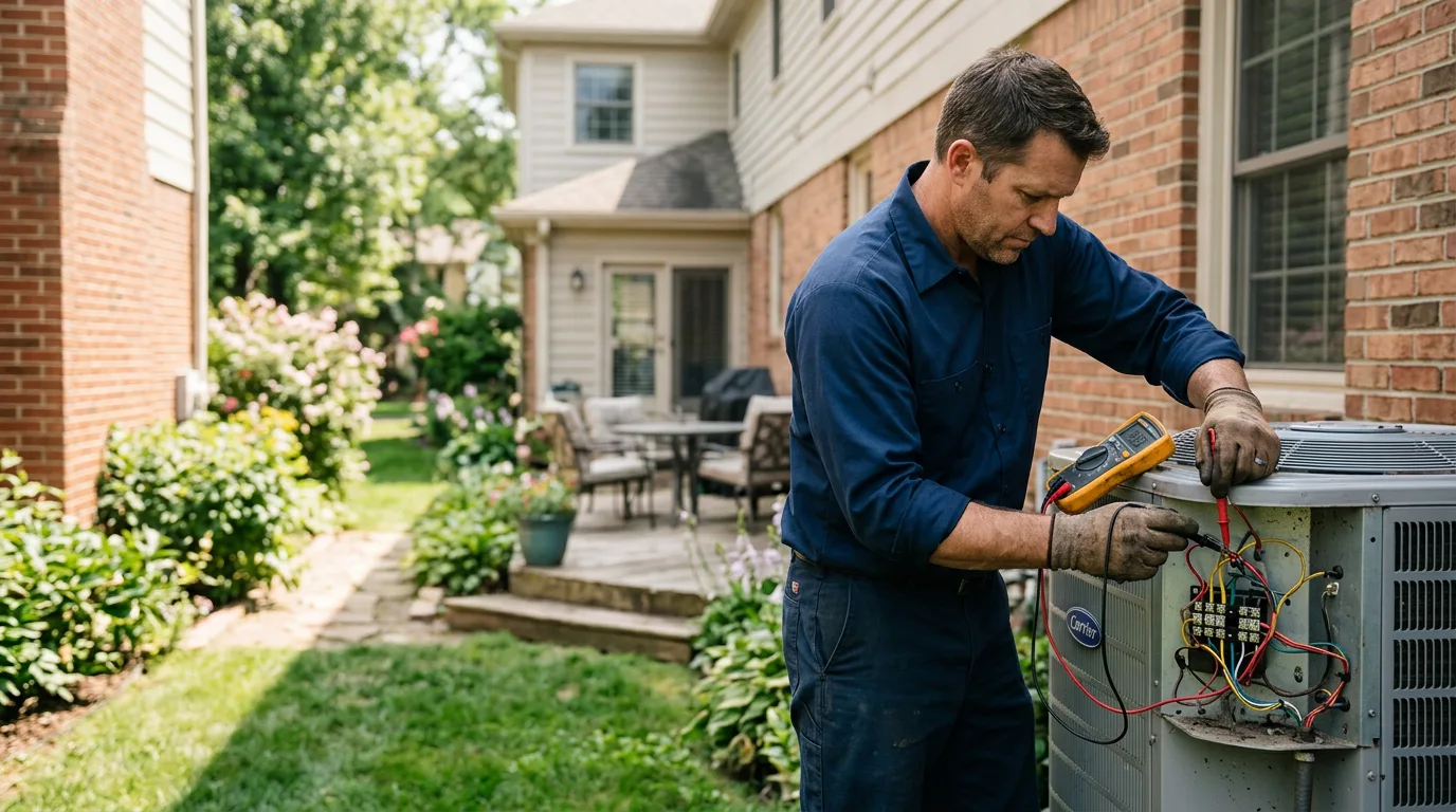 HVAC technician working near North Chelmsford, MA